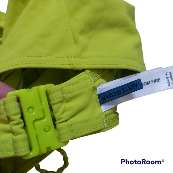 Mason Lejaby Lime Green Two Piece Bikini Swimsuit, L & XL - Picture 7 of 13